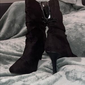 Rampage Black Heeled Boots for Women